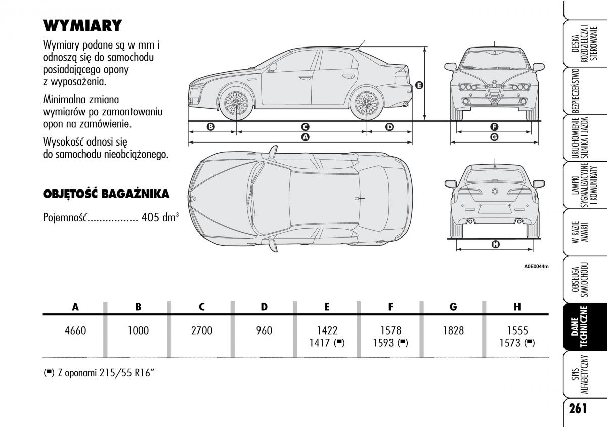 Alfa Romeo 159 instrukcja obslugi / page 263