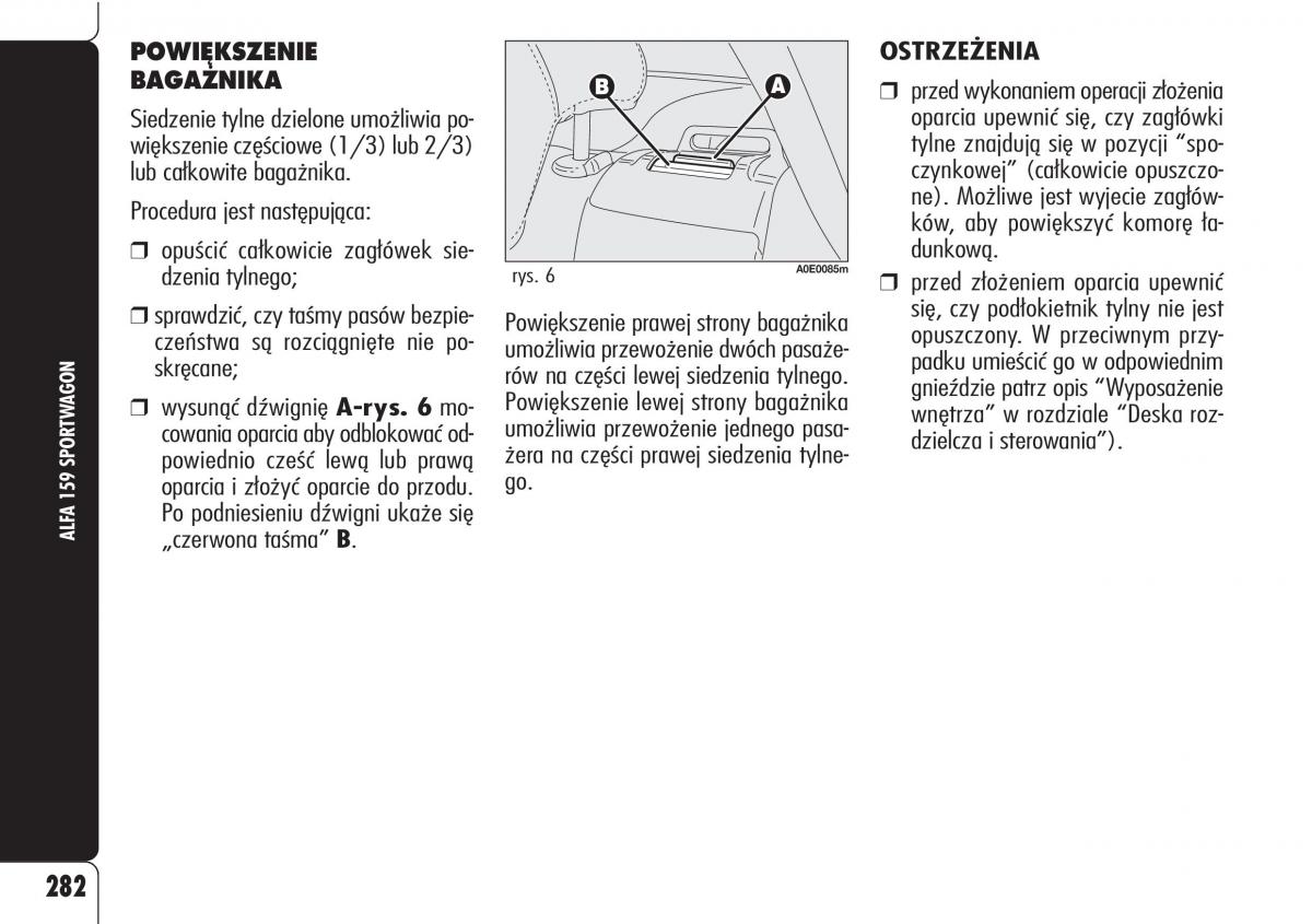 Alfa Romeo 159 instrukcja obslugi / page 284