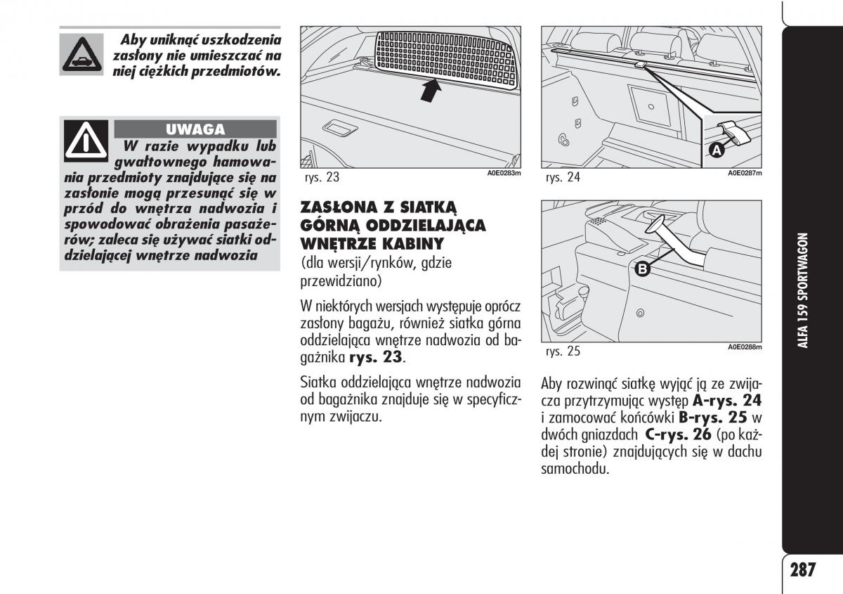 Alfa Romeo 159 instrukcja obslugi / page 289