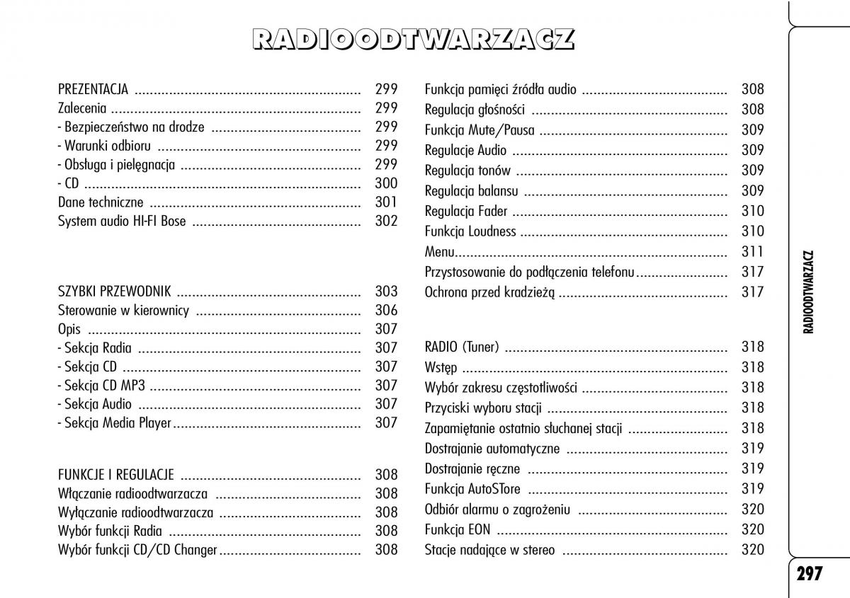 Alfa Romeo 159 instrukcja obslugi / page 299