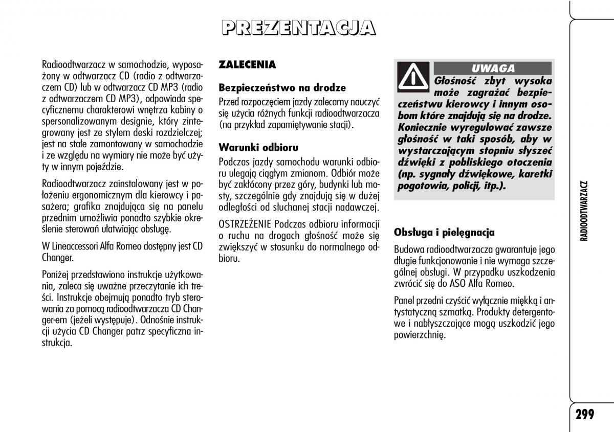 Alfa Romeo 159 instrukcja obslugi / page 301