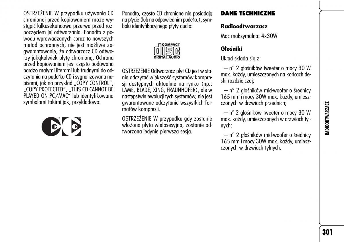 Alfa Romeo 159 instrukcja obslugi / page 303