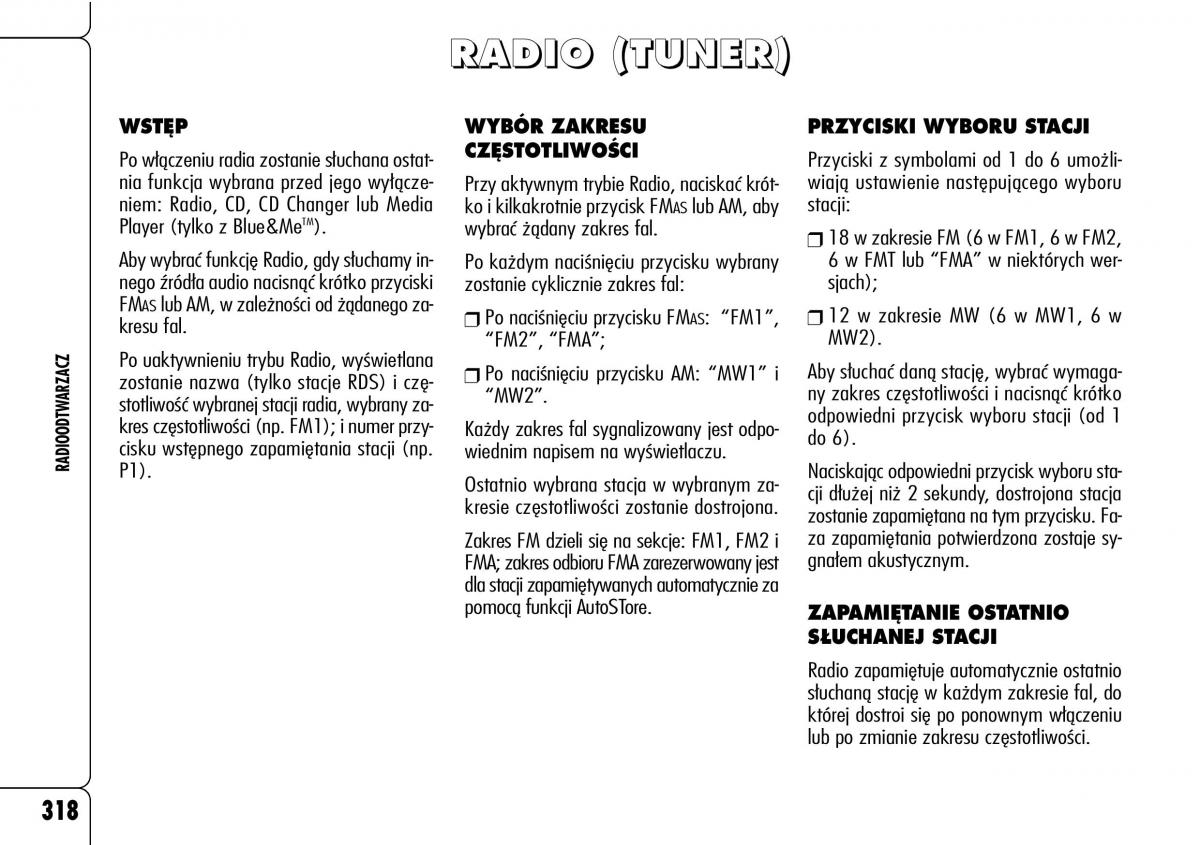 Alfa Romeo 159 instrukcja obslugi / page 320