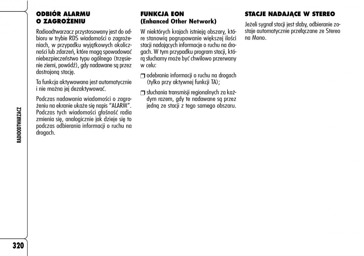 Alfa Romeo 159 instrukcja obslugi / page 322