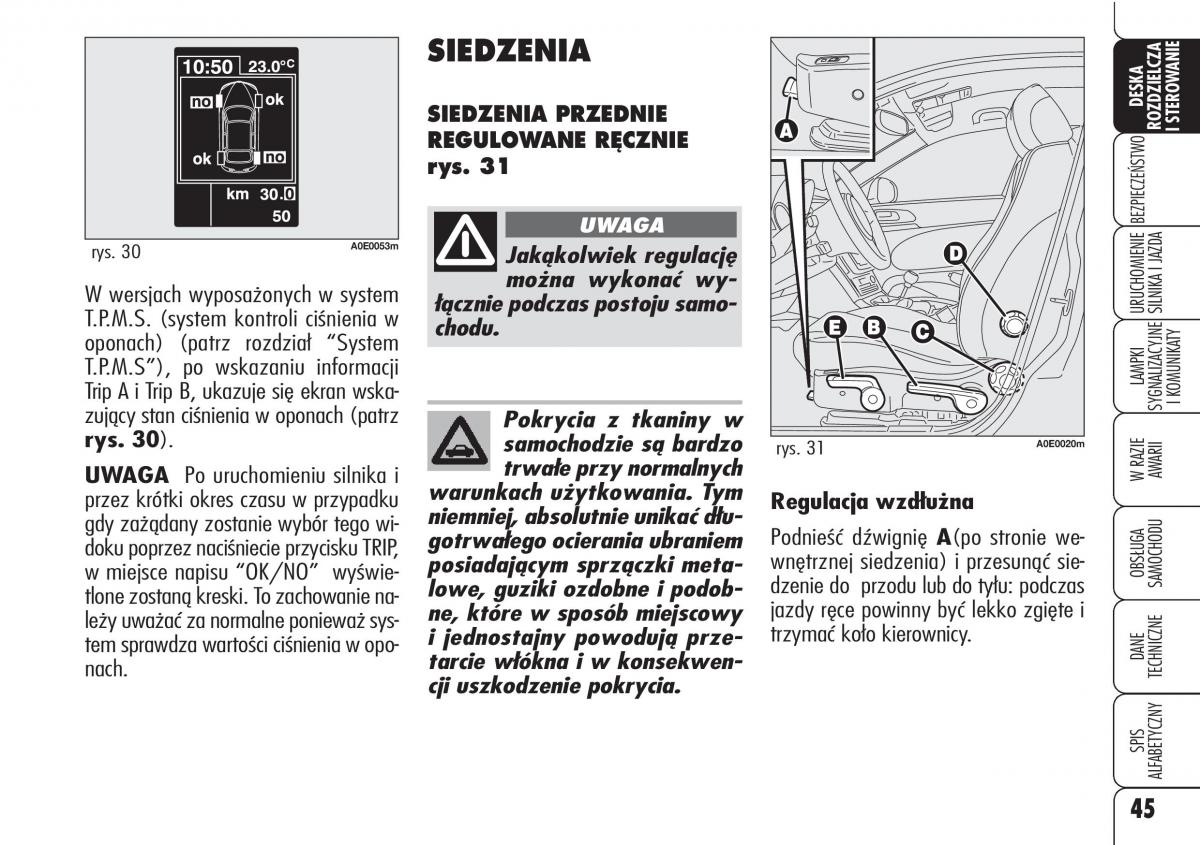 Alfa Romeo 159 instrukcja obslugi / page 47