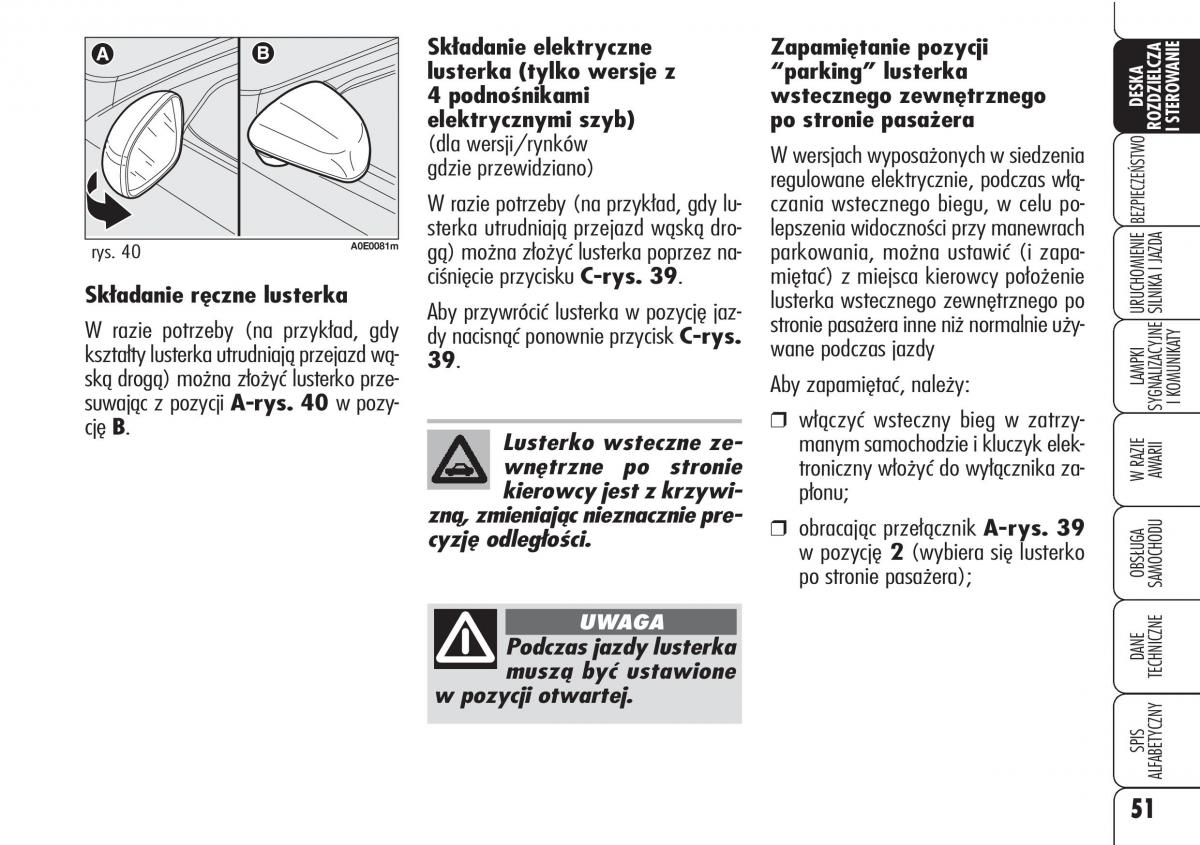 Alfa Romeo 159 instrukcja obslugi / page 53