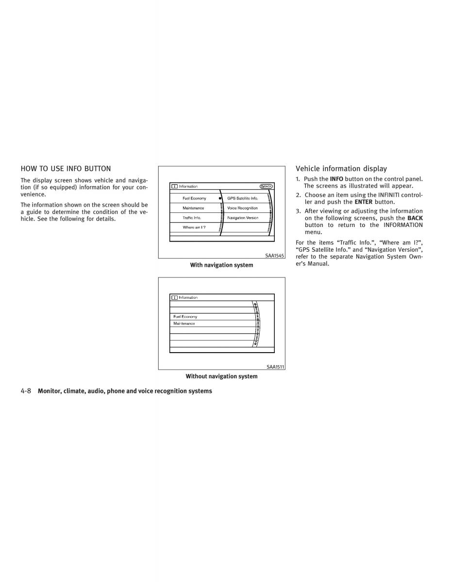 Infiniti G V37 Coupe owners manual / page 176