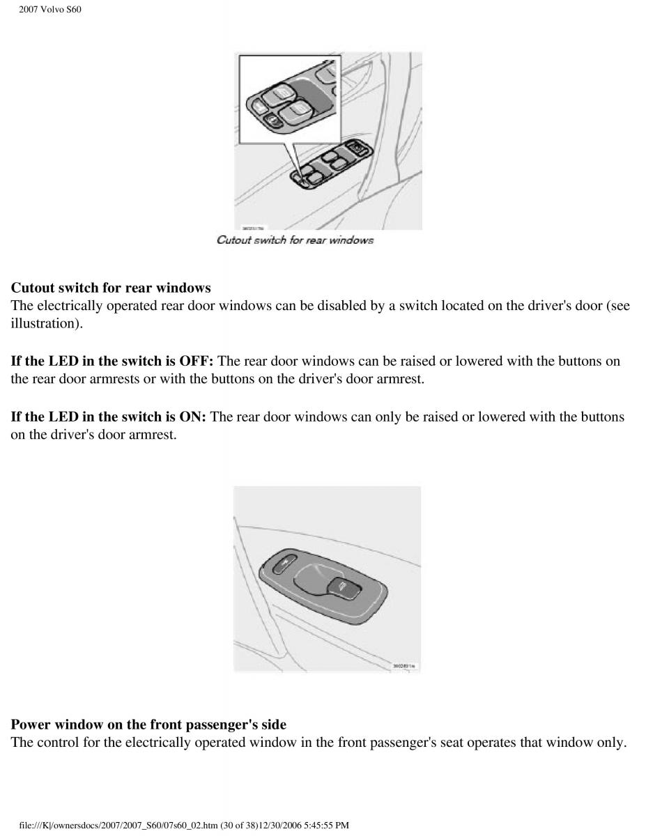 Volvo S60 owners manual / page 75