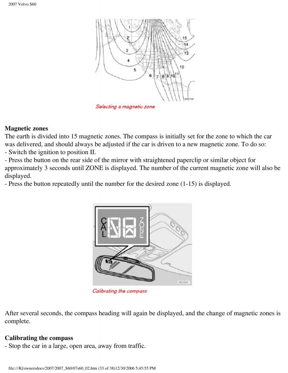 Volvo S60 owners manual / page 78