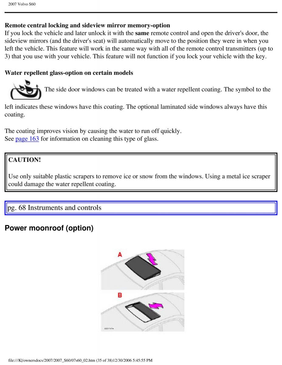 Volvo S60 owners manual / page 80