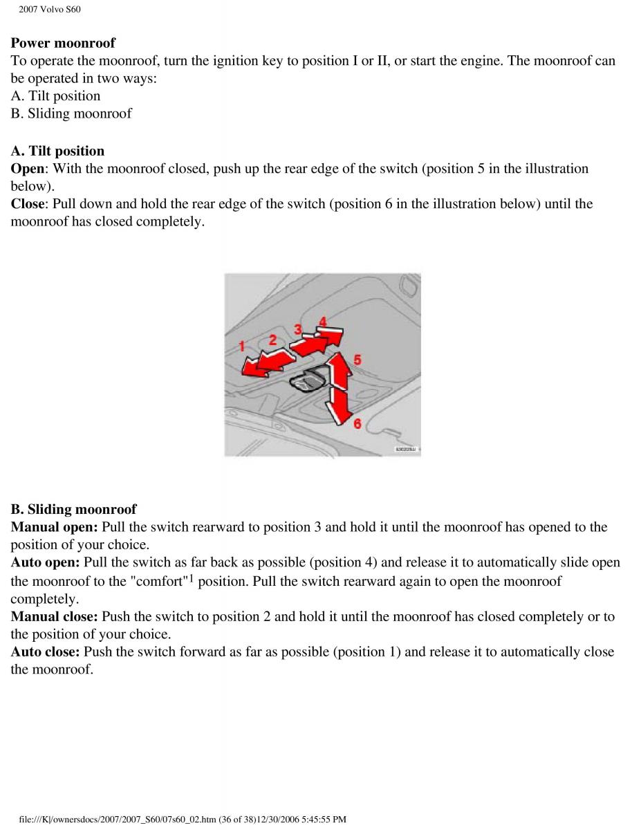 Volvo S60 owners manual / page 81