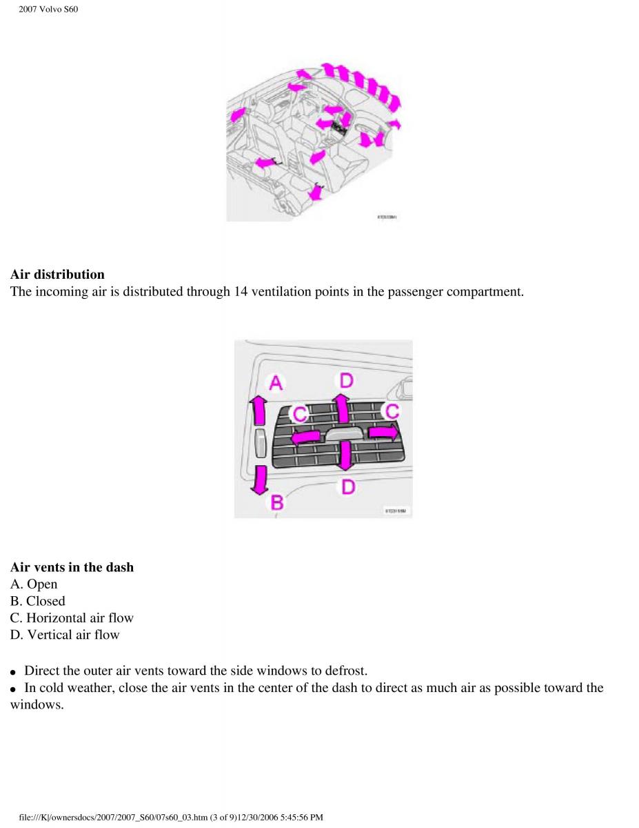 Volvo S60 owners manual / page 86