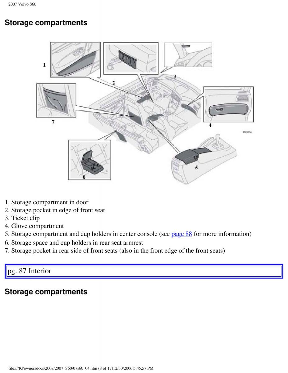 Volvo S60 owners manual / page 100