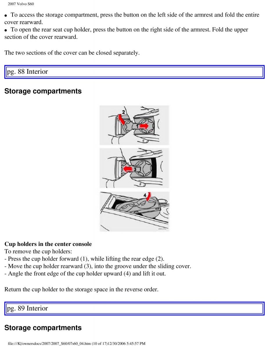 Volvo S60 owners manual / page 102