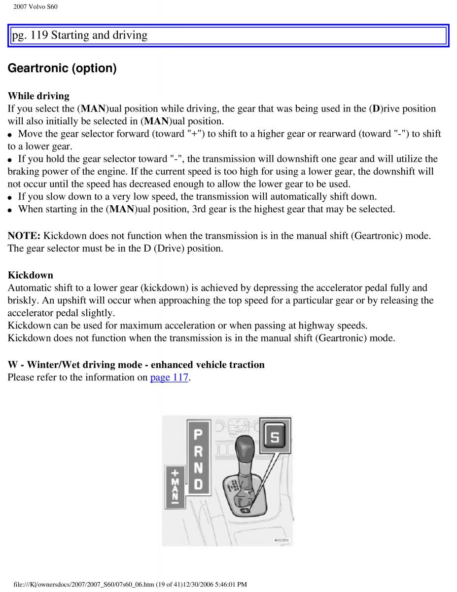 Volvo S60 owners manual / page 141