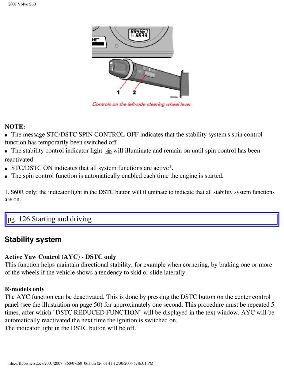 Volvo S60 owners manual / page 148