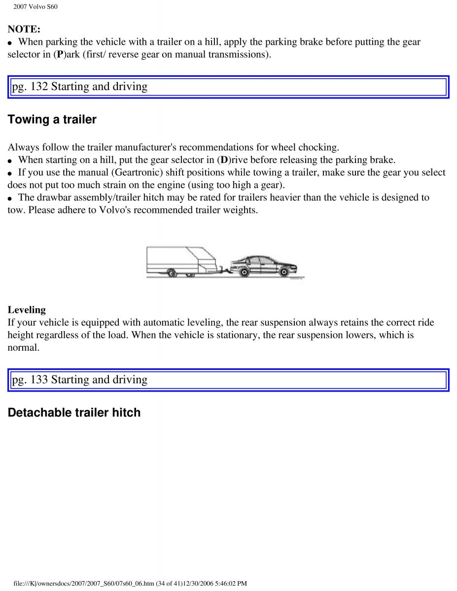 Volvo S60 owners manual / page 156