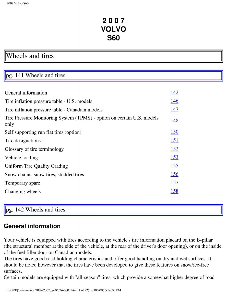 Volvo S60 owners manual / page 164