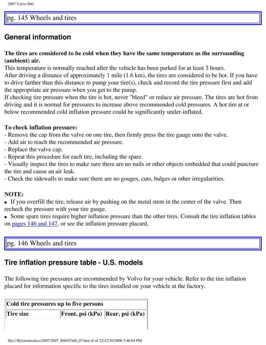 Volvo S60 owners manual / page 169