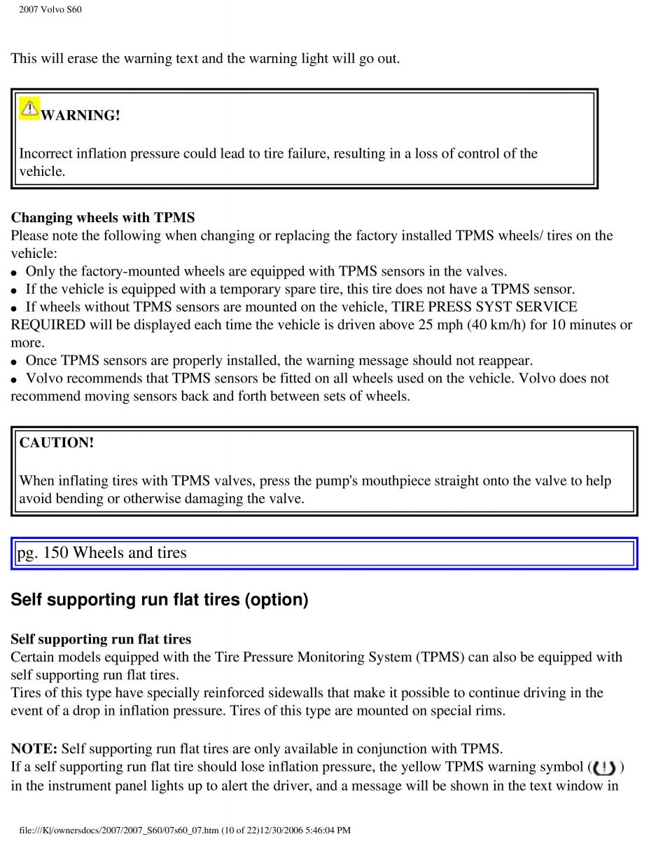 Volvo S60 owners manual / page 173