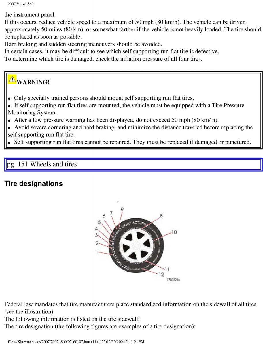 Volvo S60 owners manual / page 174