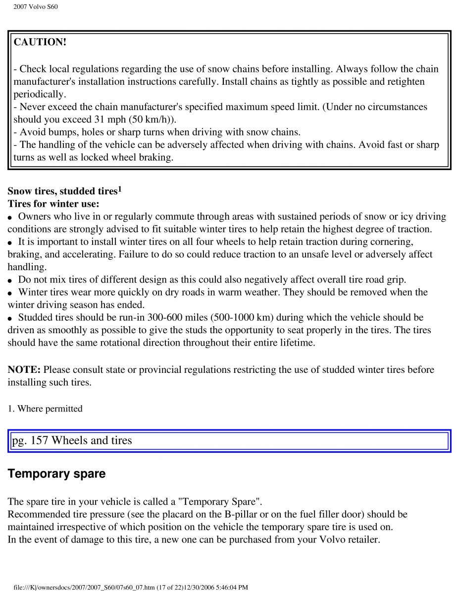 Volvo S60 owners manual / page 180