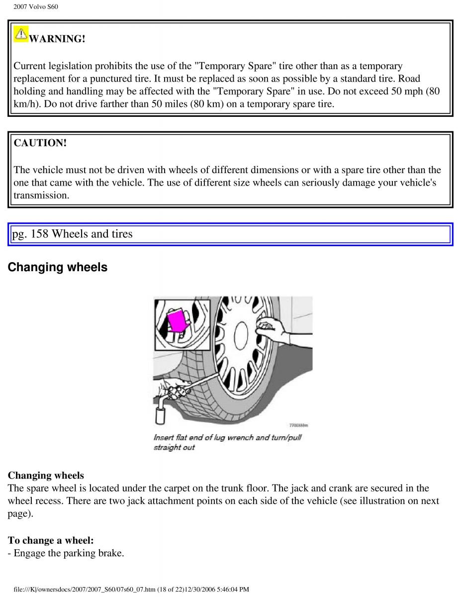 Volvo S60 owners manual / page 181