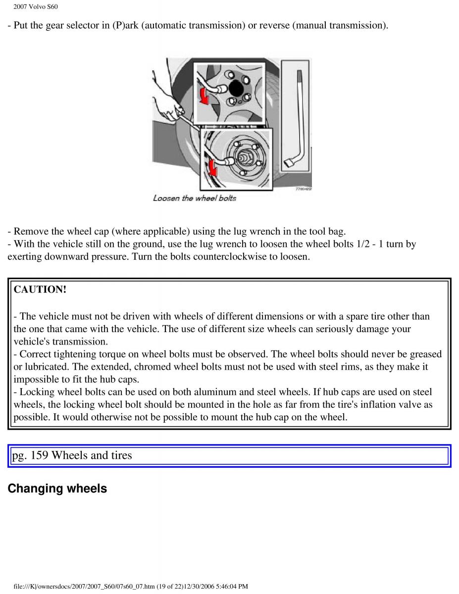 Volvo S60 owners manual / page 182