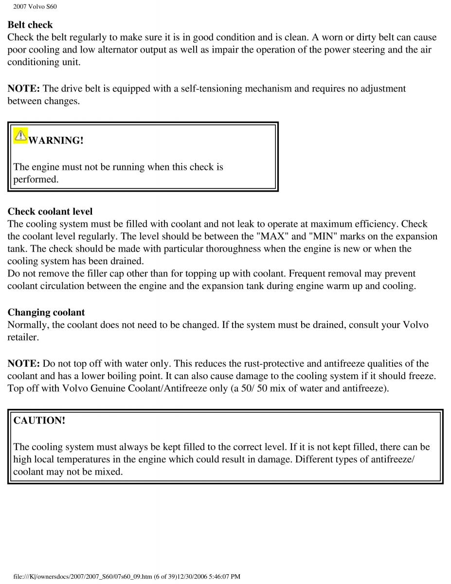 Volvo S60 owners manual / page 198