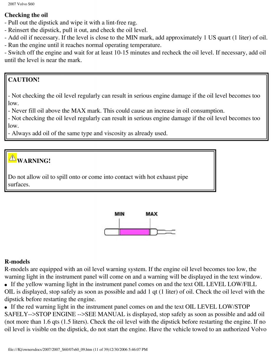 Volvo S60 owners manual / page 203