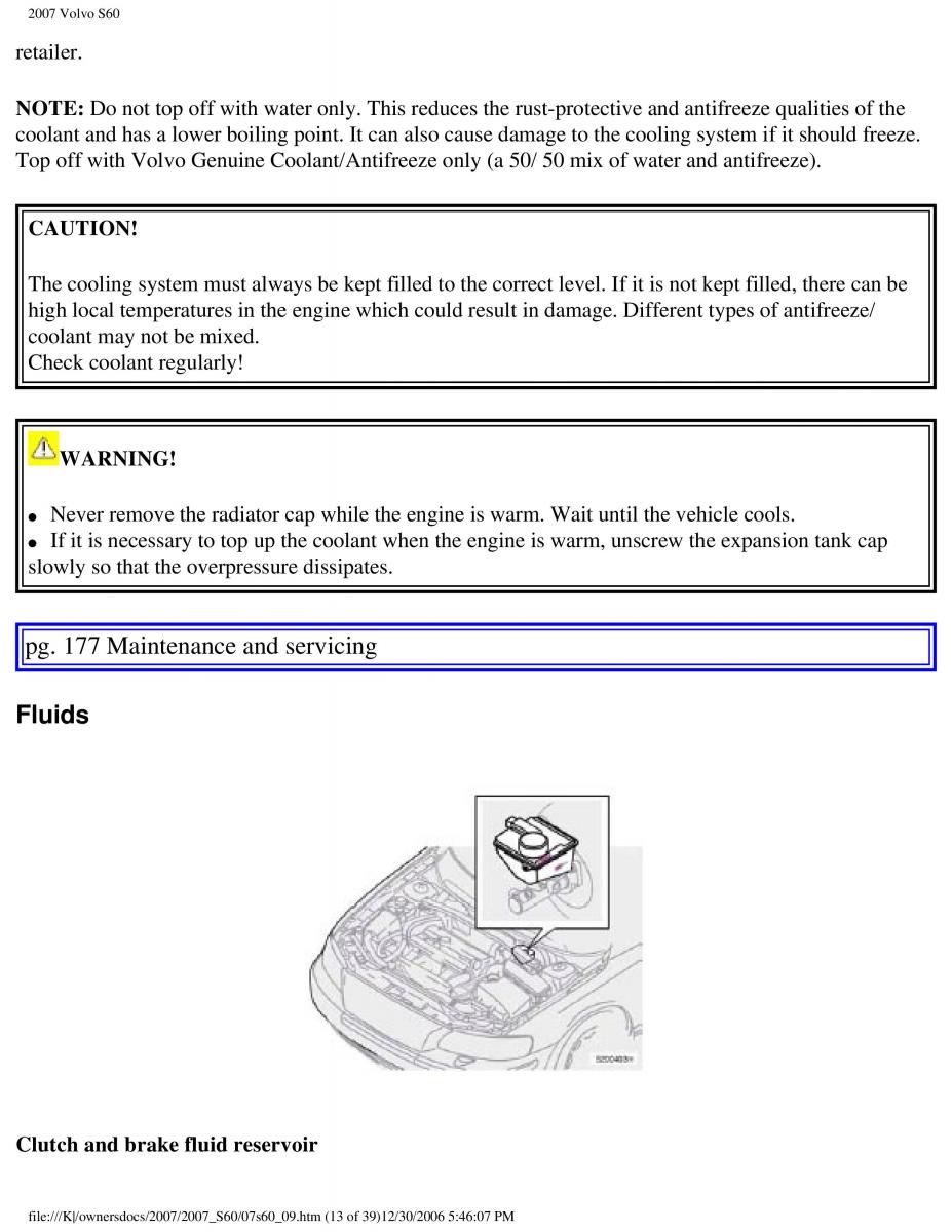 Volvo S60 owners manual / page 205