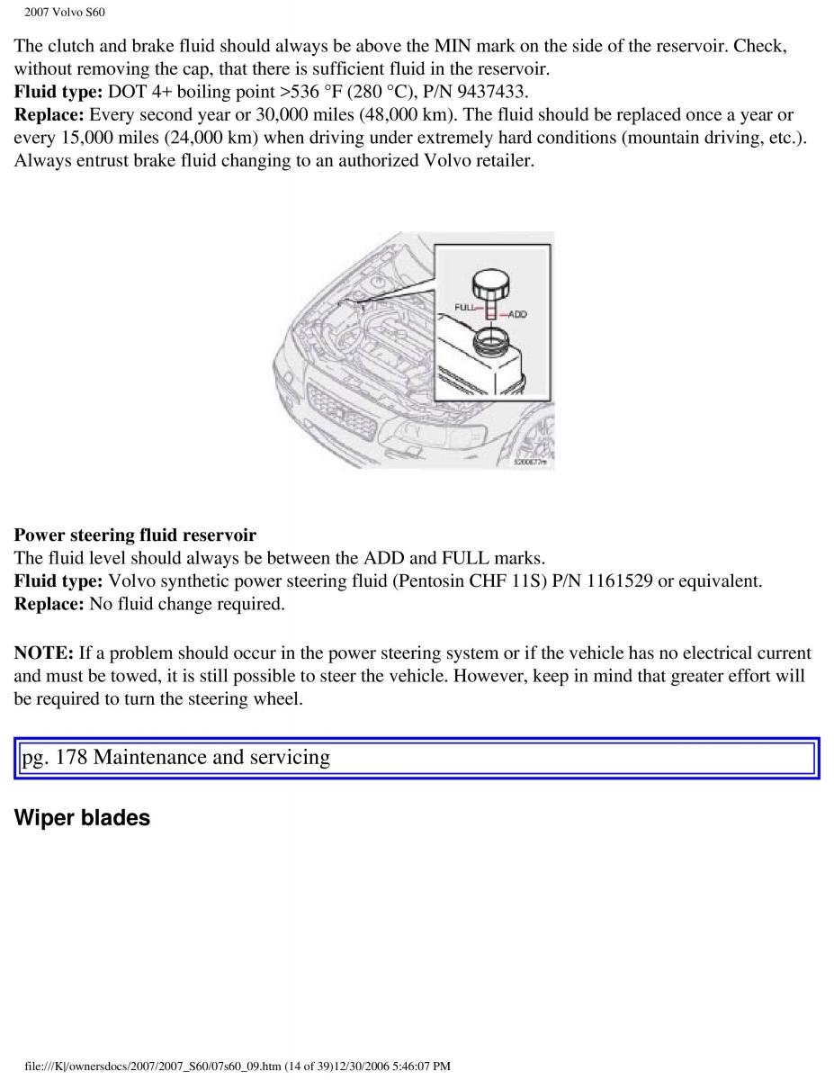 Volvo S60 owners manual / page 206