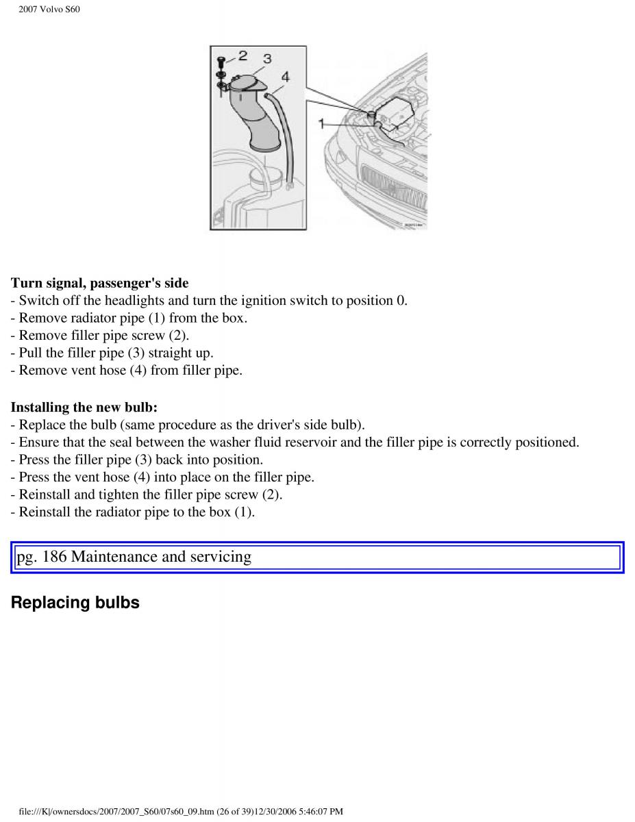 Volvo S60 owners manual / page 218