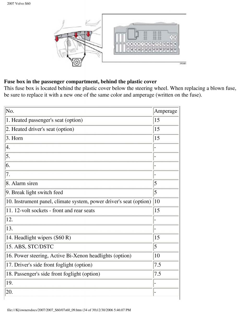 Volvo S60 owners manual / page 226