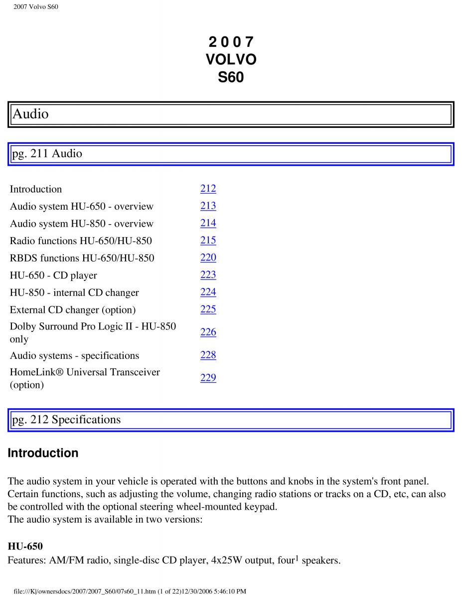 Volvo S60 owners manual / page 244