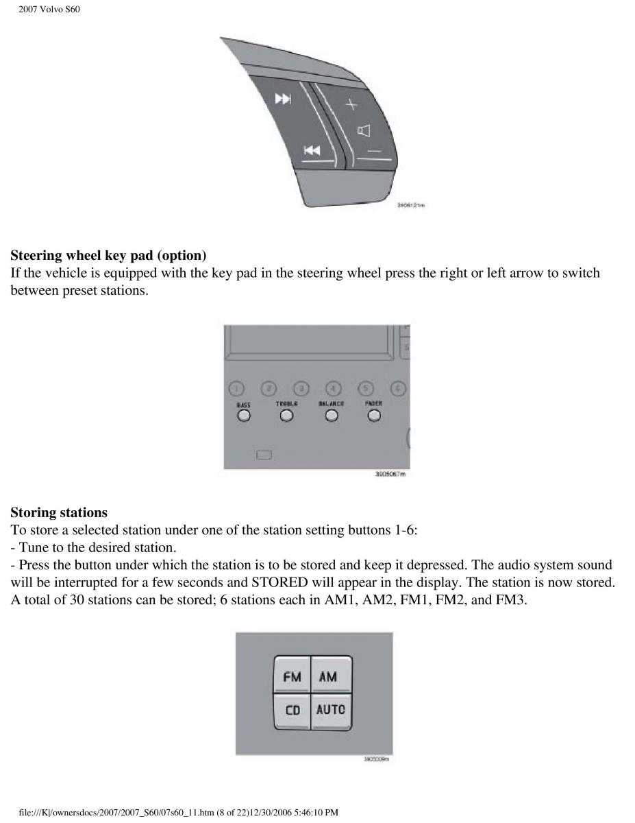 Volvo S60 owners manual / page 251