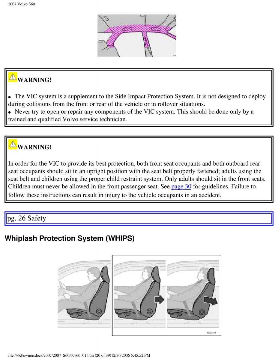 Volvo S60 owners manual / page 26