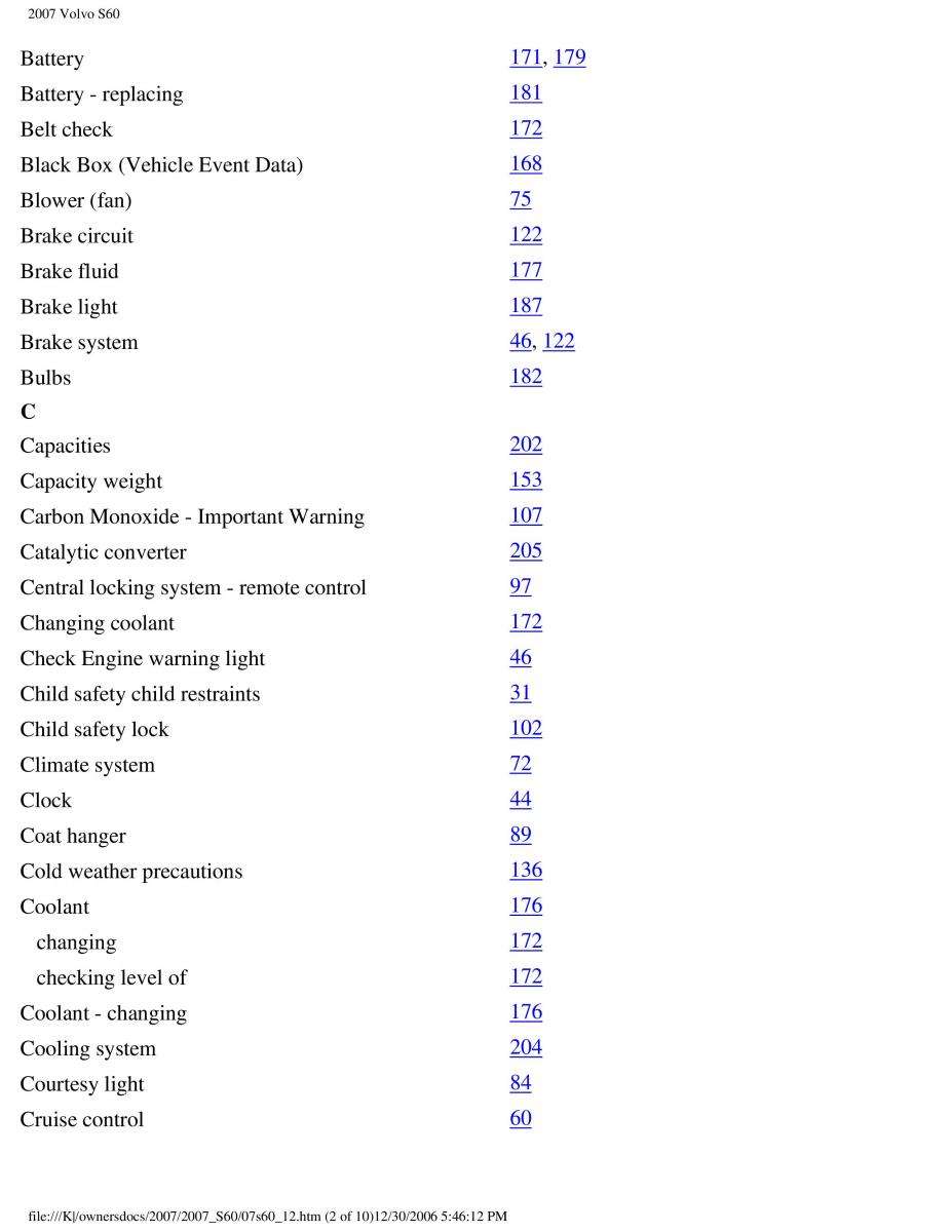 Volvo S60 owners manual / page 267