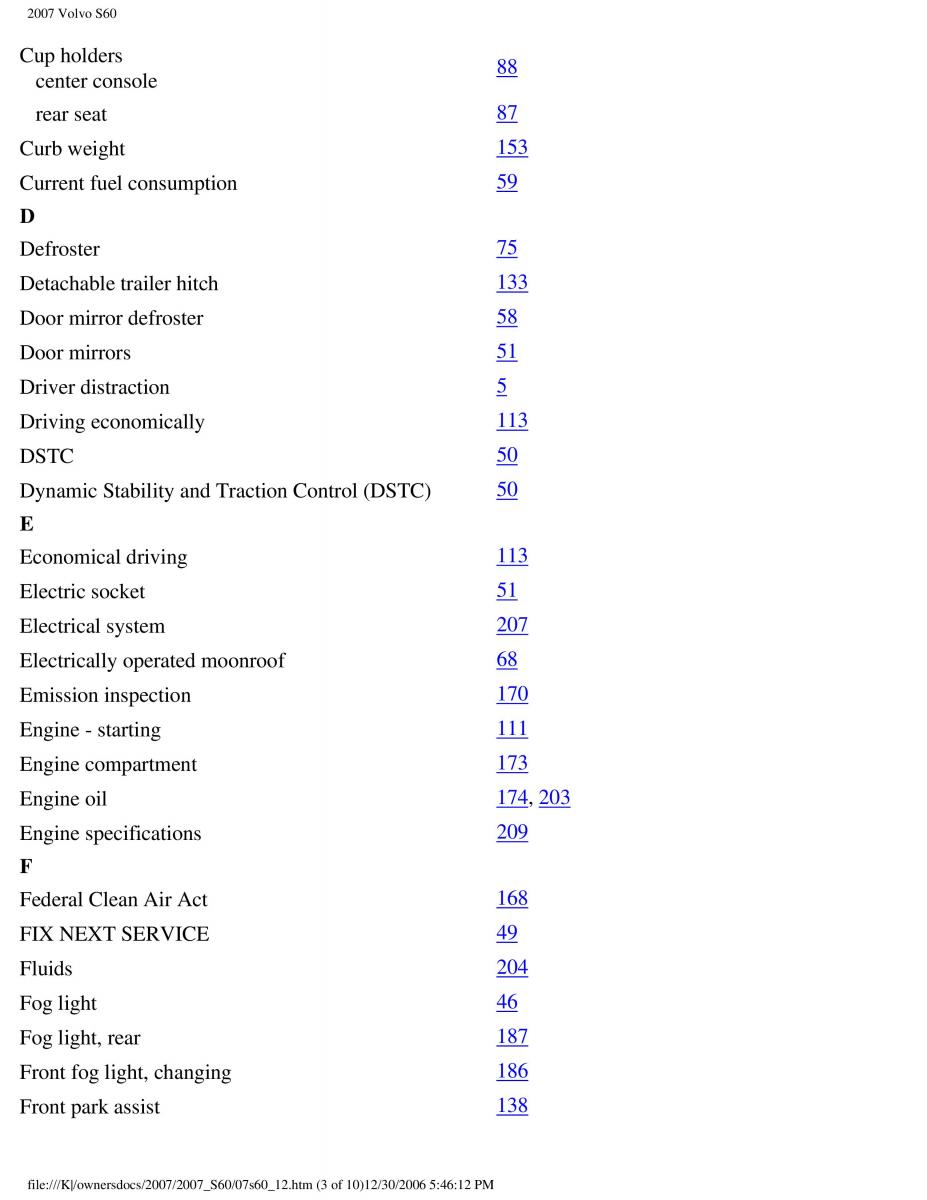 Volvo S60 owners manual / page 268