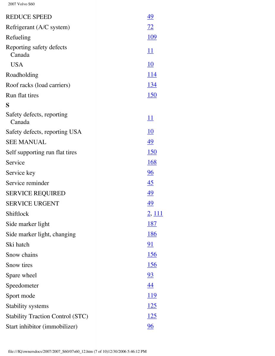 Volvo S60 owners manual / page 272