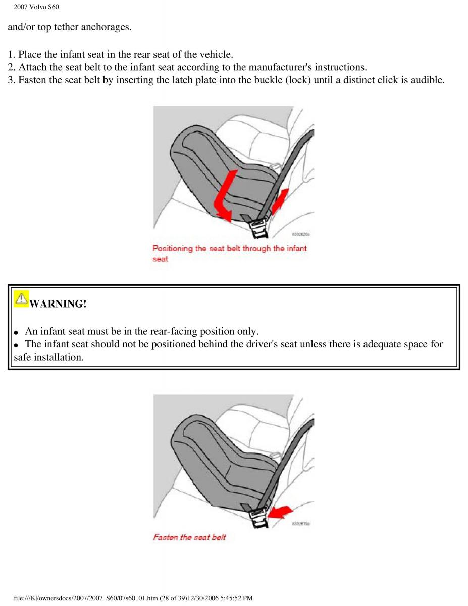 Volvo S60 owners manual / page 34