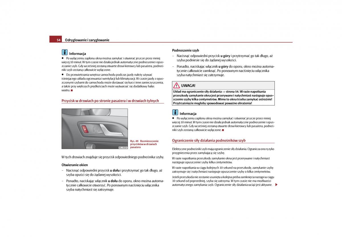 Skoda Yeti instrukcja obslugi / page 56