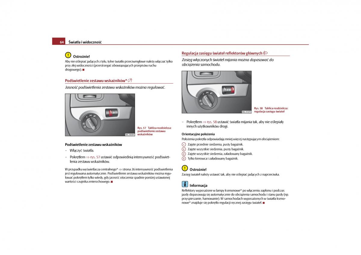 Skoda Yeti instrukcja obslugi / page 66