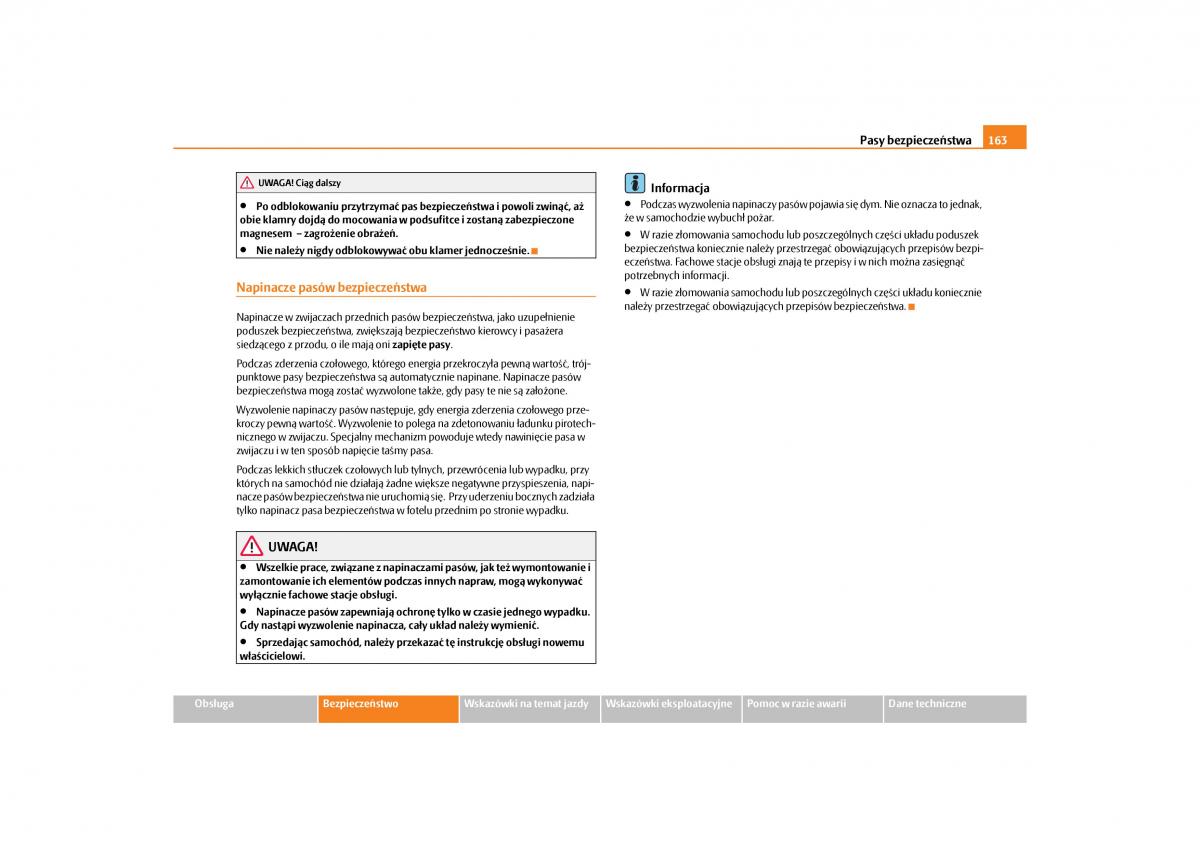 Skoda Yeti instrukcja obslugi / page 165