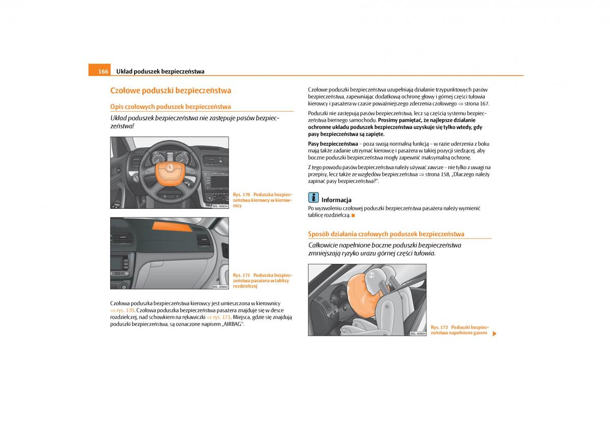 Skoda Yeti instrukcja obslugi / page 168