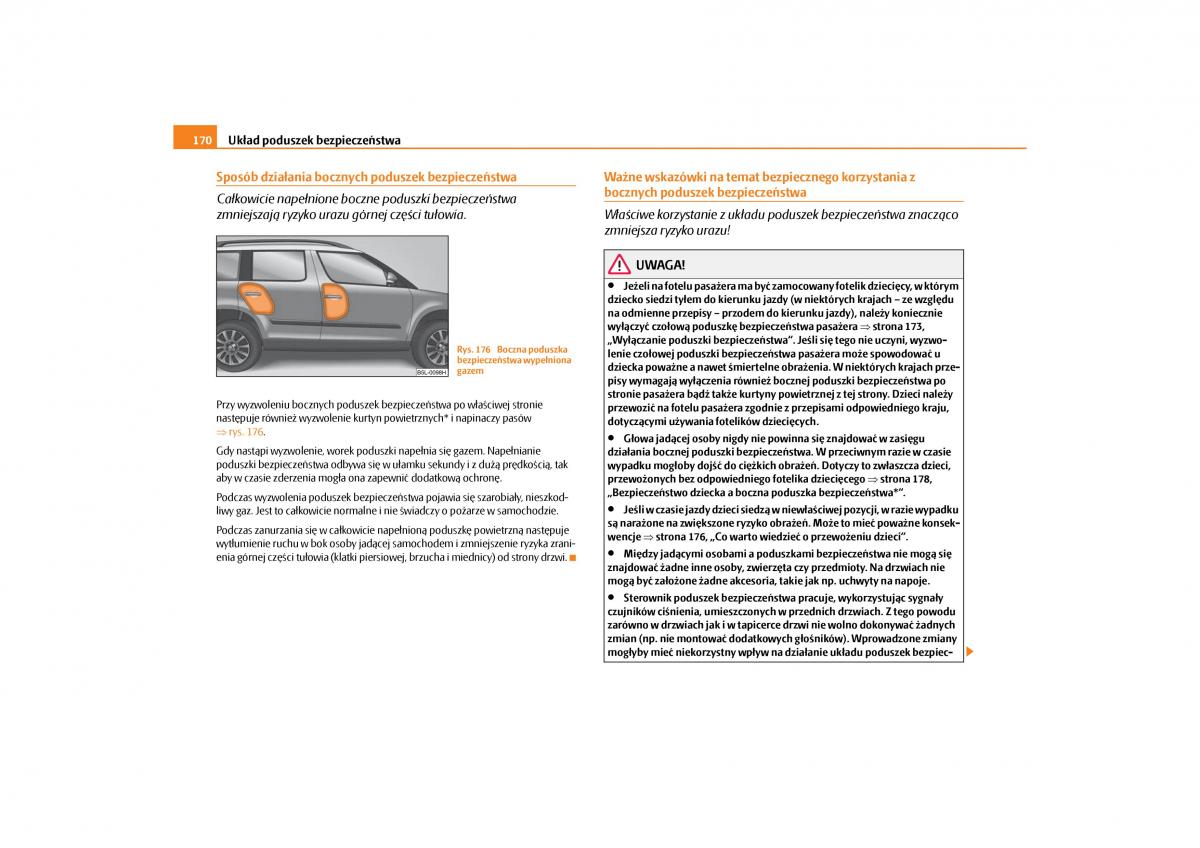 Skoda Yeti instrukcja obslugi / page 172