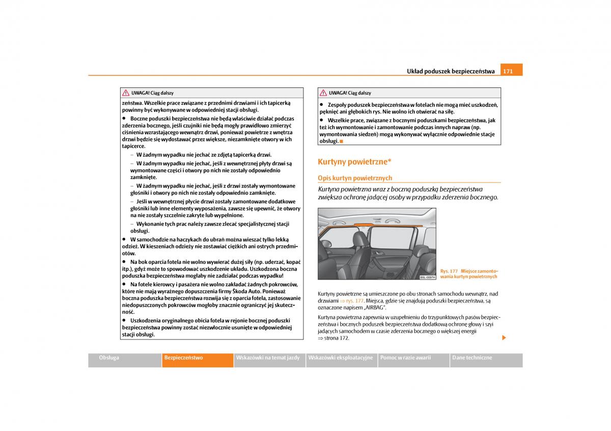 Skoda Yeti instrukcja obslugi / page 173