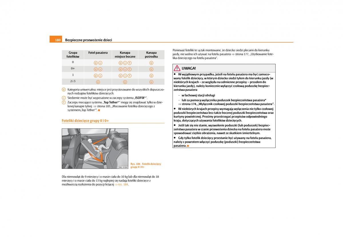 Skoda Yeti instrukcja obslugi / page 182