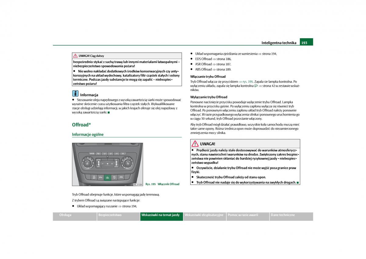 Skoda Yeti instrukcja obslugi / page 195