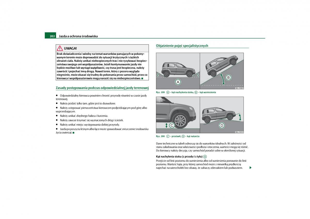 Skoda Yeti instrukcja obslugi / page 204